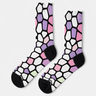 Chaussette Chaussettes Fun Pink Purple Mosaic Crazy