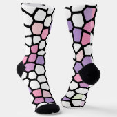 Chaussette Chaussettes Fun Pink Purple Mosaic Crazy (Angulaire)
