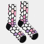 Chaussette Chaussettes Fun Pink Purple Mosaic Crazy (Droite)
