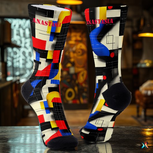 Chaussette Chaussettes géométriques dynamiques avec des accen