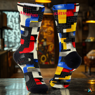 Chaussette Chaussettes géométriques modernes avec blocs de co