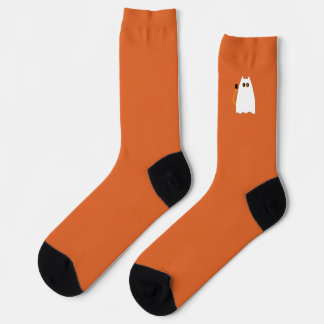 Chaussette Chaussettes Halloween Chat Fantôme