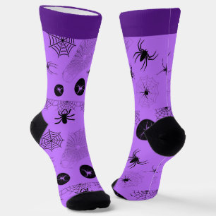 Chaussette Chaussettes Halloween Lila et Noires Épouvantables