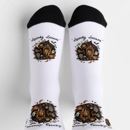 Chaussette Chaussettes Haunted House Halloween 🧦 🎃 (Haut)