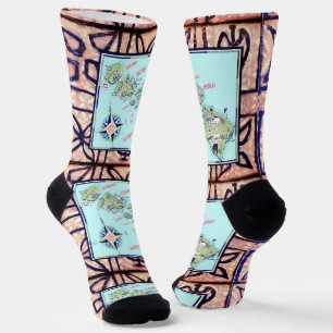 Chaussette Chaussettes Hawaii Tapa