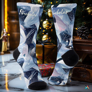 Chaussette Chaussettes hivernales givrées en motifs abstraits