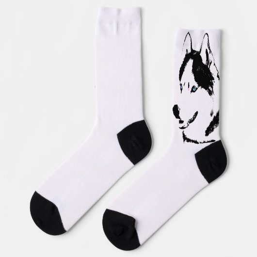 Chaussette Chaussettes Husky Sibérien Personnaliser Chaussett (Gauche)