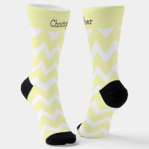 Chaussette Chaussettes Jaune Design Zig Zag