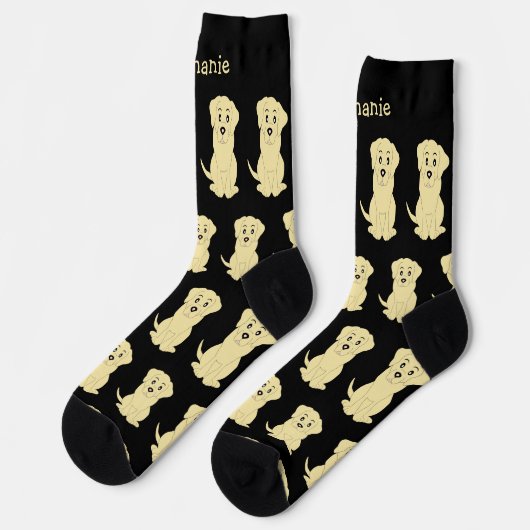 Chaussette Chaussettes Jaune Labrador Chien Design (Gauche)