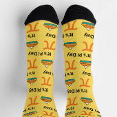 Chaussette Chaussettes jaunes d'équipage "C'est le jour du Pi (Haut)