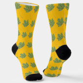 Chaussette Chaussettes Jaunes Feuilles vertes (Angulaire)