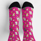 Chaussette Chaussettes Kawaii Noël Chats motif de fête (Haut)