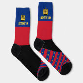Chaussette Chaussettes Liechtenstein, couleurs du drapeau / s (Droite)