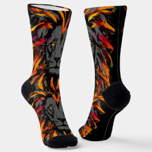 Chaussette Chaussettes Lion Chaussettes de lion orange fonc