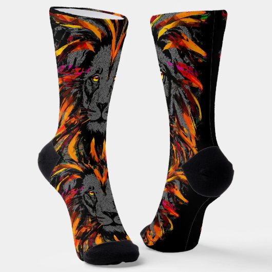 Chaussette Chaussettes Lion | Chaussettes de lion orange fonc (Angulaire)