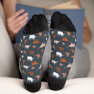 Chaussette Chaussettes Longhorns à motifs Gris Sombre et Oran