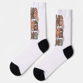 Chaussette Chaussettes "Mama" florales rétro - Cadeau mignon  (Gauche)