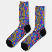 Chaussette Chaussettes Mandala pour bijoux bleu (Gauche)