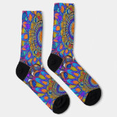Chaussette Chaussettes Mandala pour bijoux bleu (Droite)