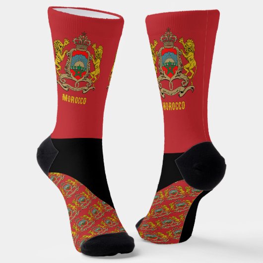 Chaussette Chaussettes marocaines, couleurs du drapeau maroca (Angulaire)