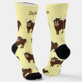Chaussette Chaussettes Marron Design Taureau (Angulaire)