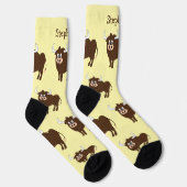 Chaussette Chaussettes Marron Design Taureau (Droite)