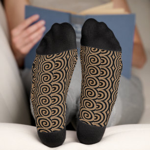 Chaussette Chaussettes marron tourbillons épais