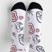 Chaussette Chaussettes mi-longues motifs cœurs love (Haut)