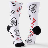 Chaussette Chaussettes mi-longues motifs cœurs love (Angulaire)