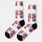 Chaussette Chaussettes Mignonnes Kitty Popcorn (Gauche)