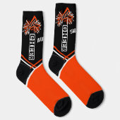 Chaussette Chaussettes mignonnes orange blanc et noir (Droite)