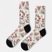 Chaussette Chaussettes Mignonnes Romantiques de Chat – Pastel (Gauche)