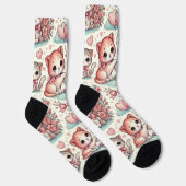Chaussette Chaussettes Mignonnes Romantiques de Chat – Pastel (Droite)