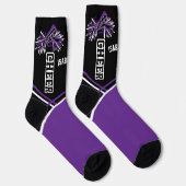 Chaussette Chaussettes mignonnes violettes blanches et noires (Droite)