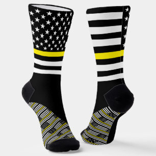 Chaussette Chaussettes mince jaune, drapeau américain, urgenc