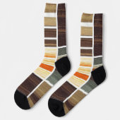 Chaussette Chaussettes Modernes Lignes Vagues Automne Tons Te (Gauche)