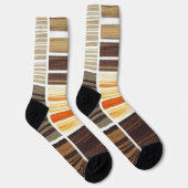 Chaussette Chaussettes Modernes Lignes Vagues Automne Tons Te (Droite)
