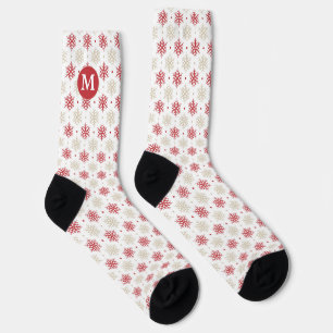 Chaussette Chaussettes Monogram Motif Red Gold