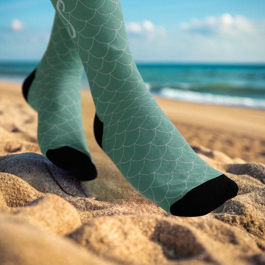 Chaussette Chaussettes Monogramme Mare Vert Sirène Étalage