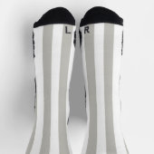 Chaussette Chaussettes montantes grises et blanches rayées (Haut)