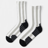 Chaussette Chaussettes montantes grises et blanches rayées (Gauche)