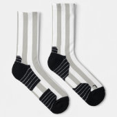 Chaussette Chaussettes montantes grises et blanches rayées (Droite)