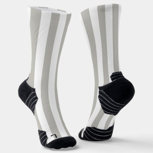 Chaussette Chaussettes montantes grises et blanches rayées (Angulaire)