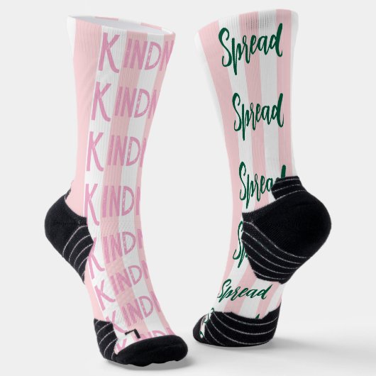Chaussette Chaussettes montantes rayées rose et blanc Étalez (Angulaire)