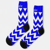 Chaussette Chaussettes motif bleu zig zag (Gauche)