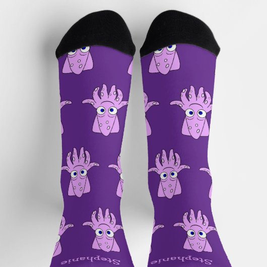 Chaussette Chaussettes motif calmar violet (Haut)
