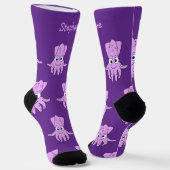 Chaussette Chaussettes motif calmar violet (Angulaire)