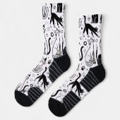 Chaussette Chaussettes Motif Chat Noir et Blanc - Élégant (Gauche)
