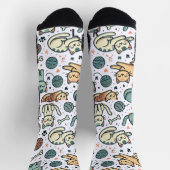 Chaussette Chaussettes Motif Cute Chat - Conception Féline Ad (Haut)