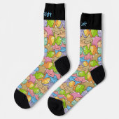 Chaussette Chaussettes Motif de caricatures de poissons (Gauche)
